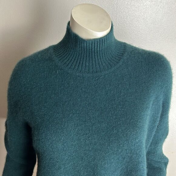 Women’s ANTONIO MELANI green sweater 100% cashmere mock neck size XL super soft - Picture 2 of 9